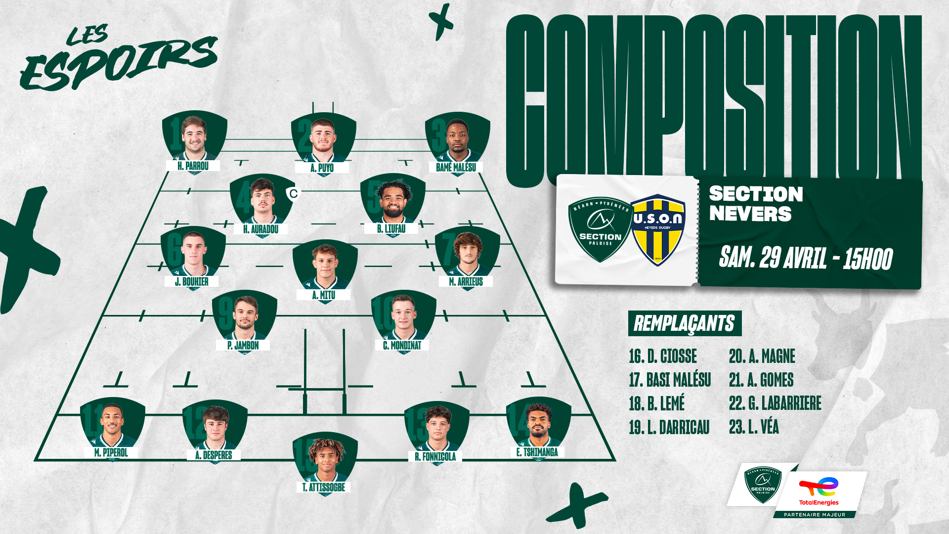 COMPO ESPOIRS dom Nevers