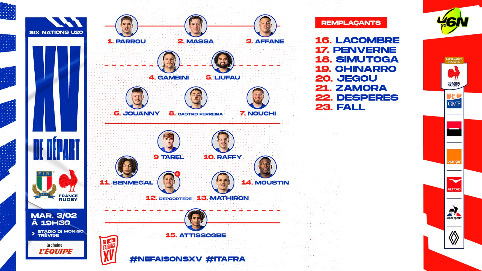 compo france u20 italie