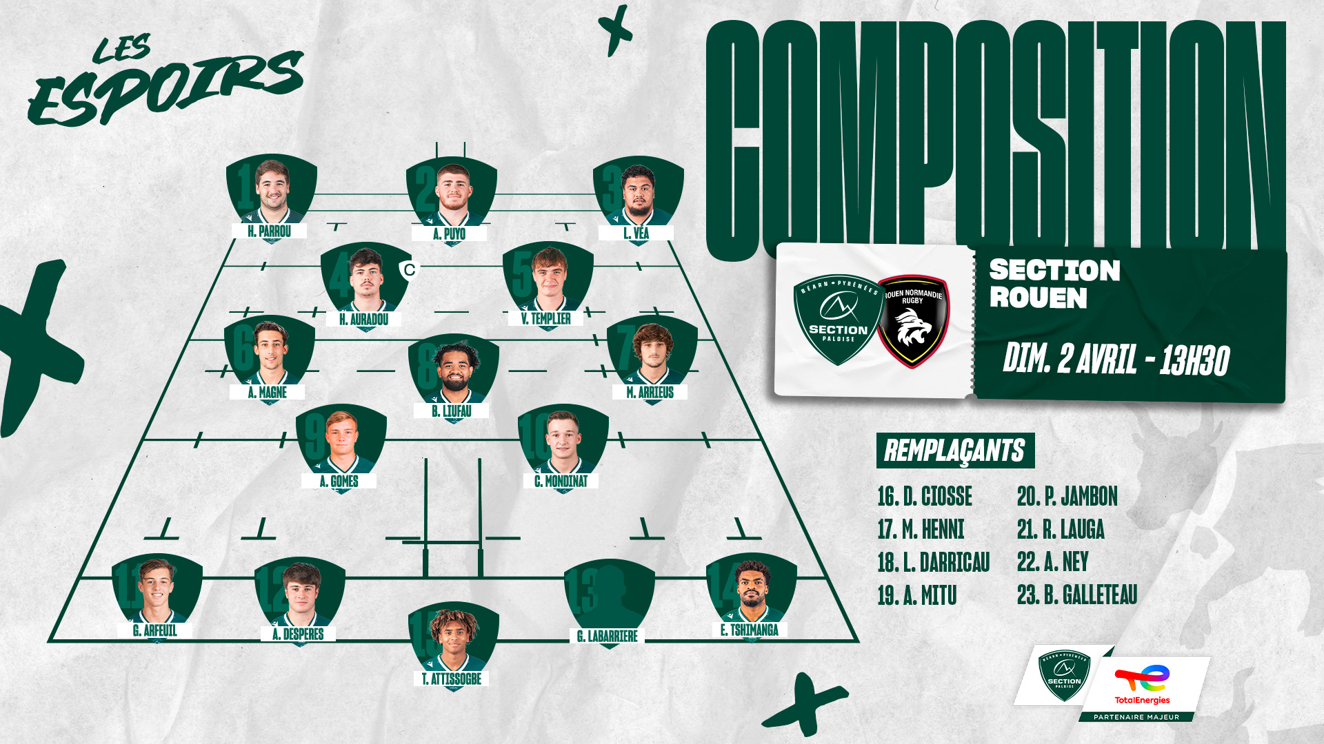 COMPO ESPOIRS J6 PO ROUEN
