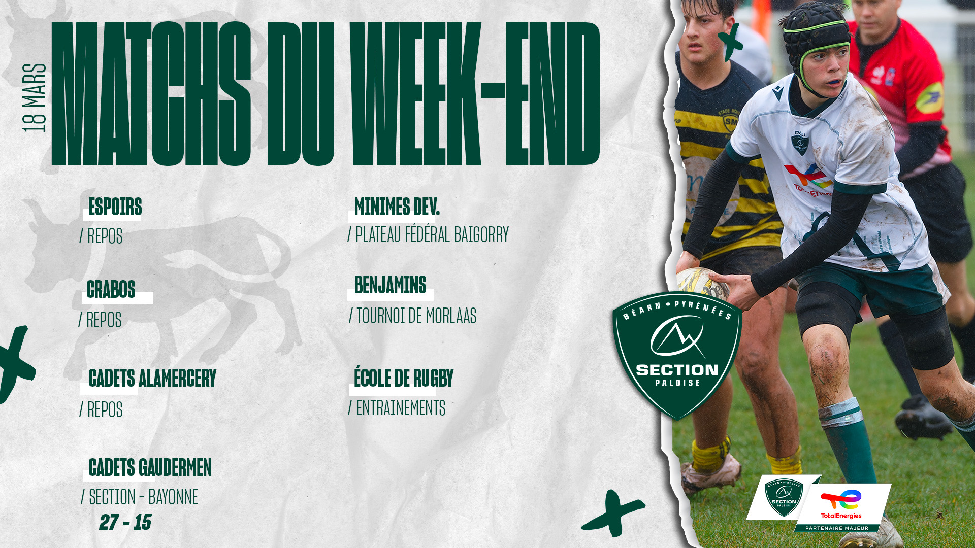 MATCHS DU WEEK 18 MARS